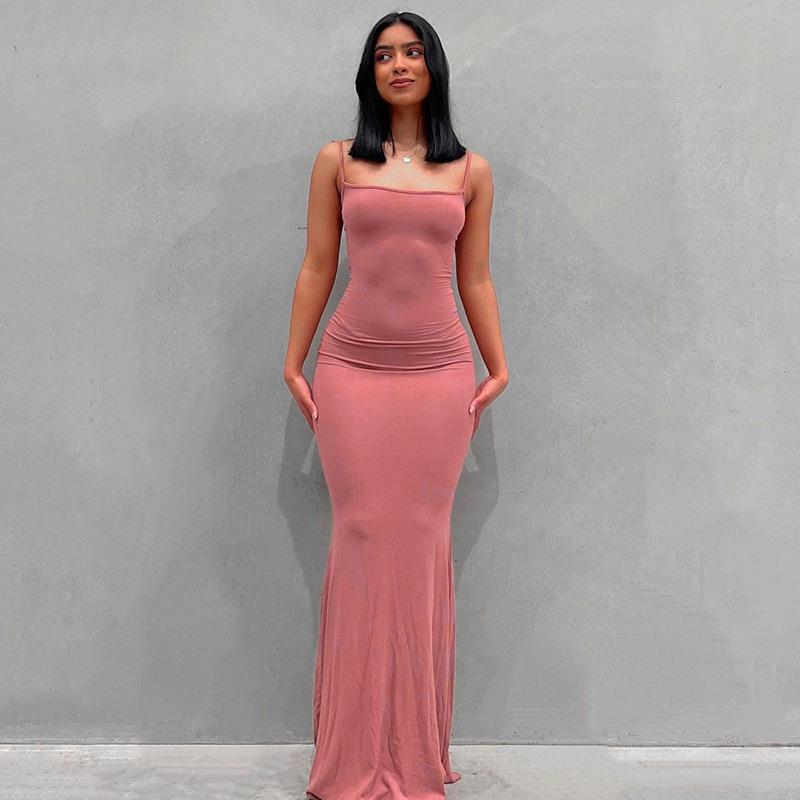 Women's Casual Slim Strap Home Long Dress