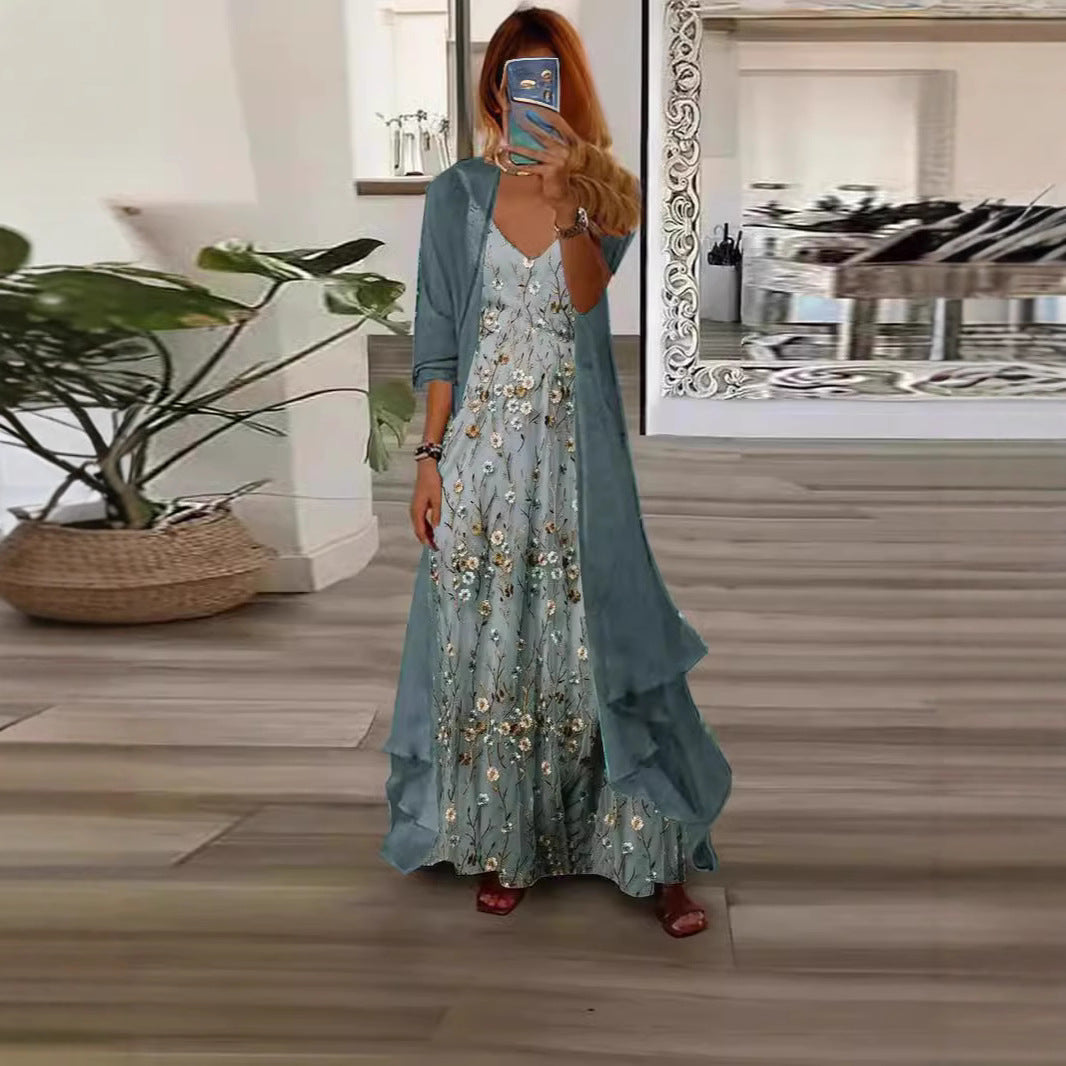 Women's Commute Style Dignified Goddess Idle Digital Dresses