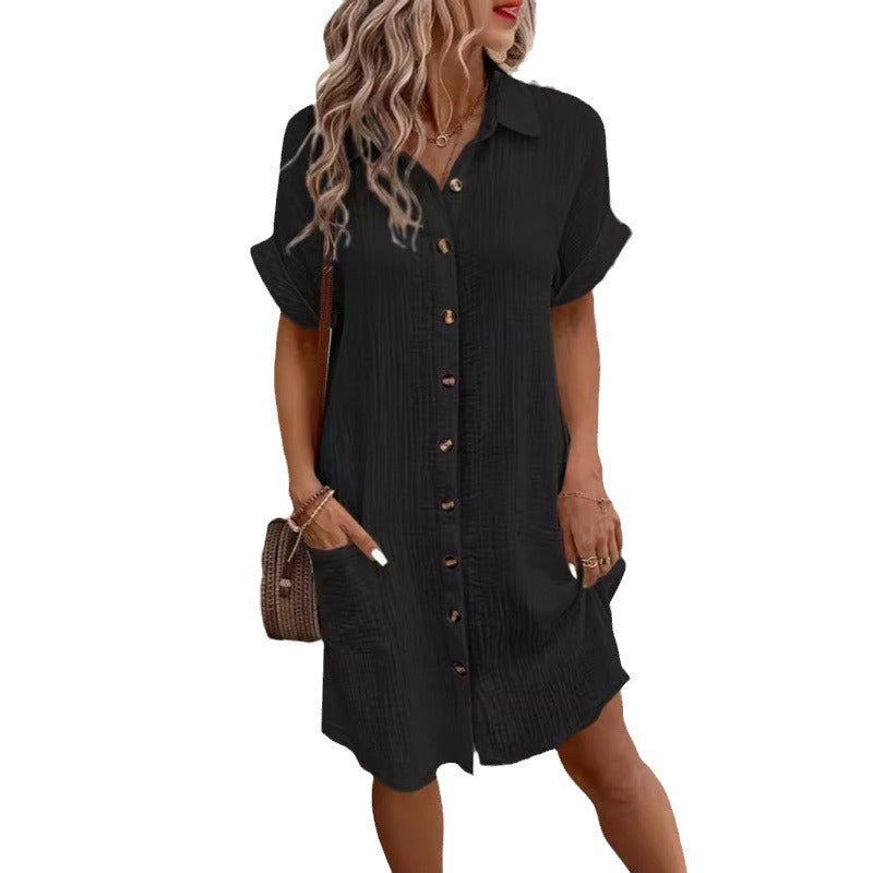Women's Casual Loose Wear Short-sleeved High-grade Temperament Female Dress