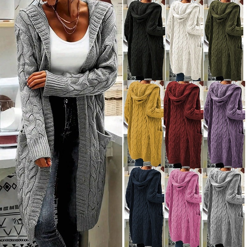 Durable Popular Women's Hooded Twist Pocket Women's Sweater