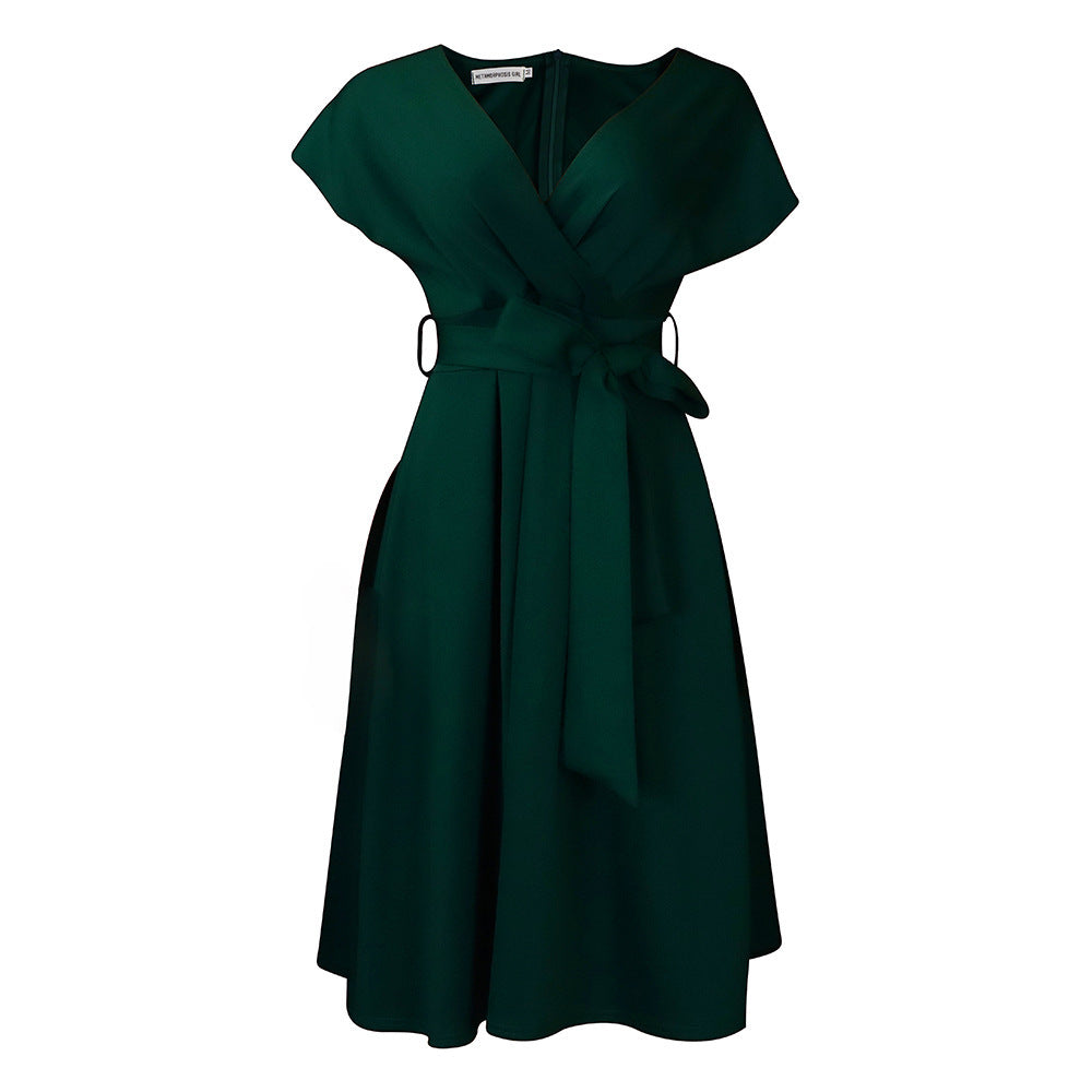 Stylish Women's Temperament Commute Fashion Tie Dress