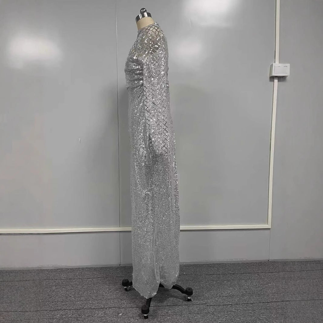 Hollow Out Dress Round Neck Slim Dresses