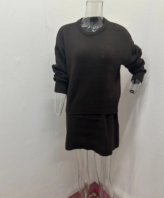 Autumn Solid Color Round Neck Loose Suits