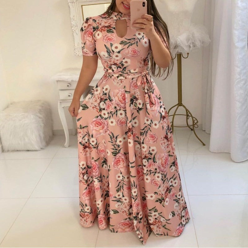 Sexy Fashion Digital Printing Style Large Dress