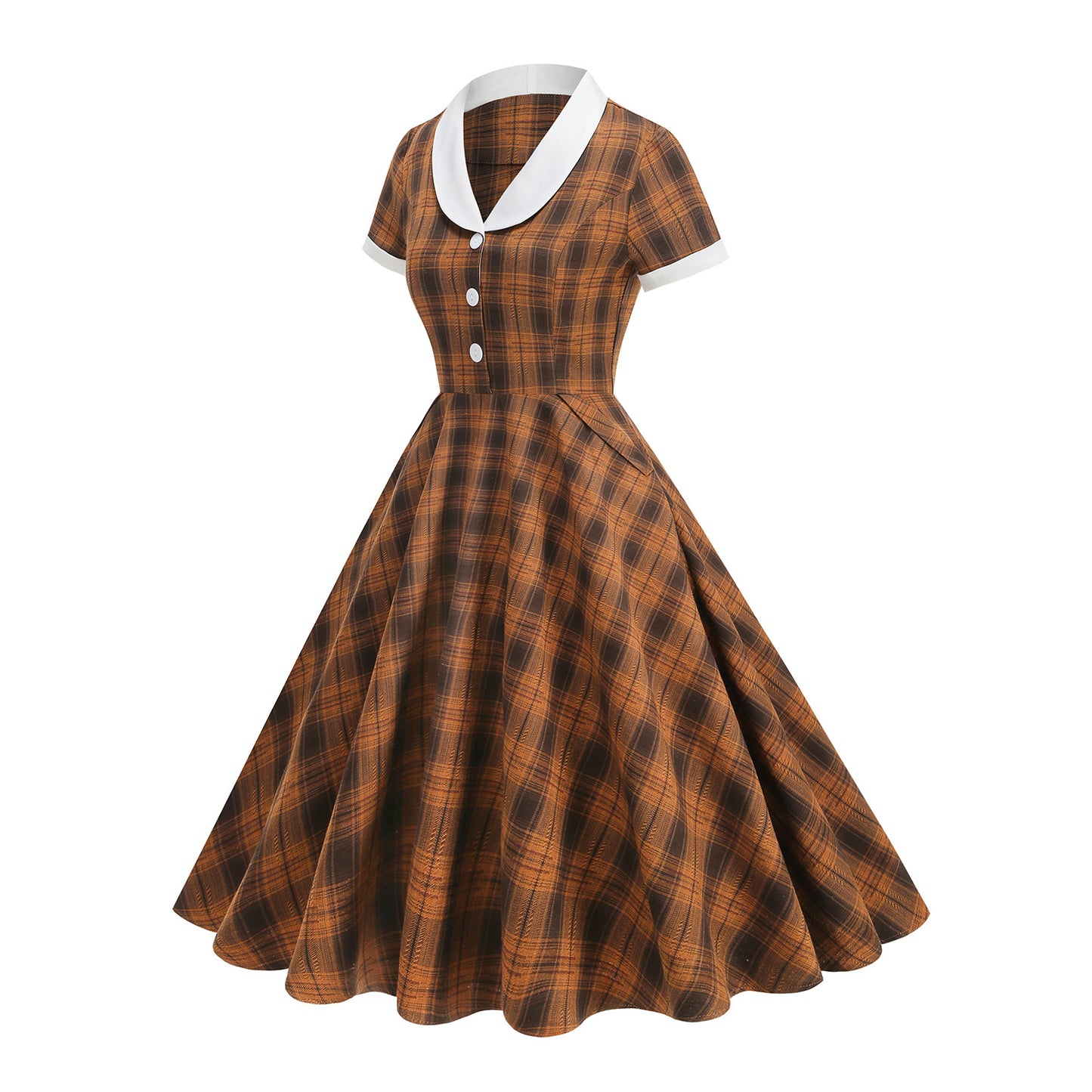 Retro Style Classic British Noble Court Color Effect Collar Dress