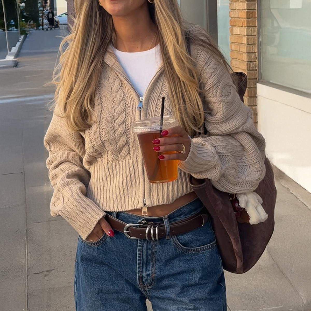 Women's Simple Fashion Long Sleeve Solid Color Women's Sweater