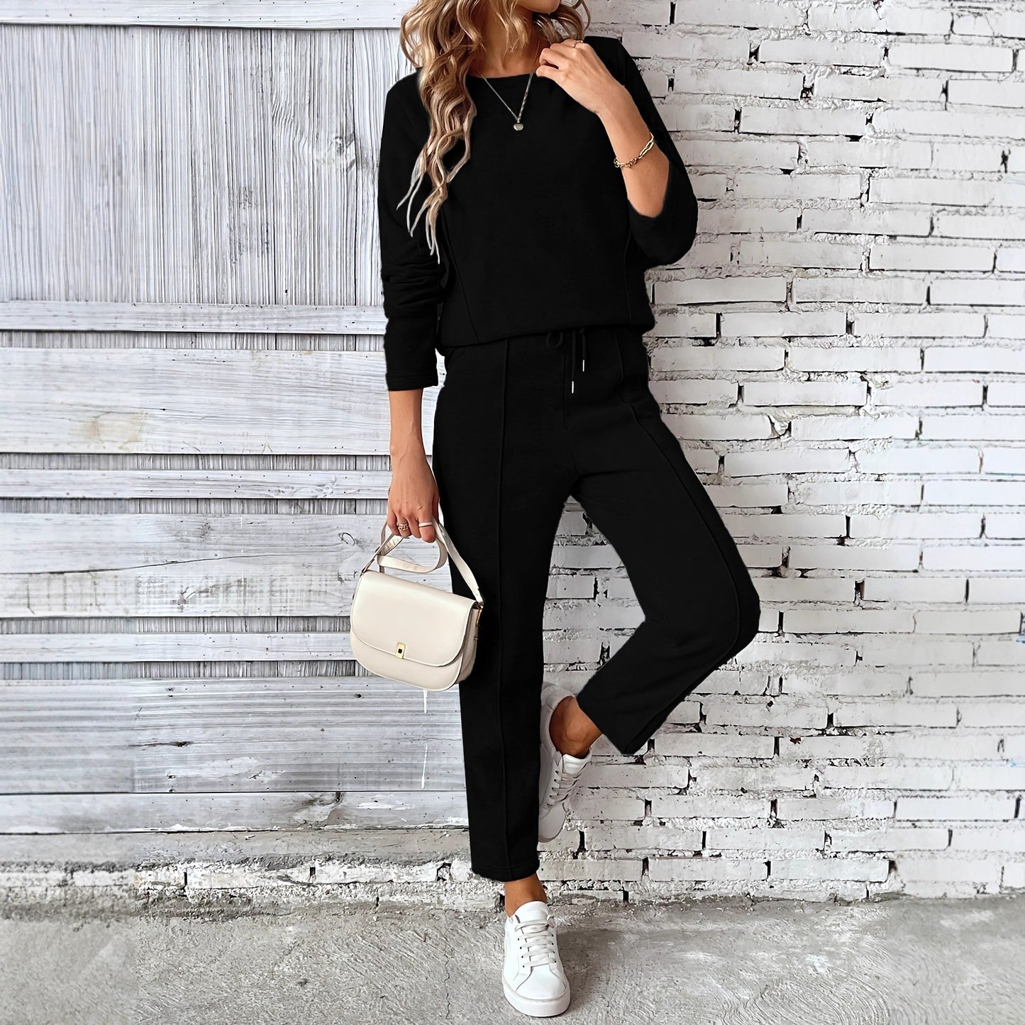 Glamorous Women's Autumn Round Neck Straight Fashion Casual Suit