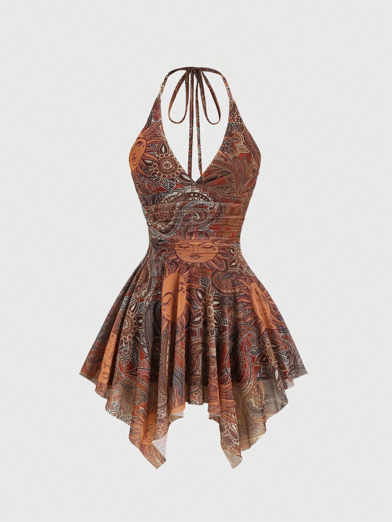 Holiday Mesh Suspender Sexy Irregular Hem Dress