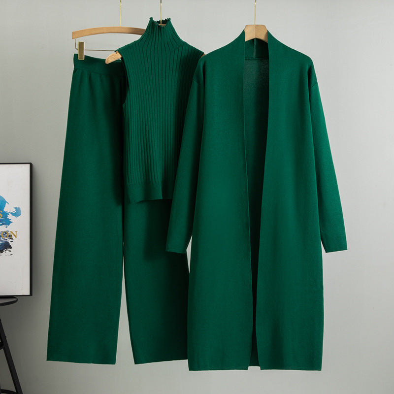 Lazy Temperament Knitting Sleeveless Three-piece Set Suits