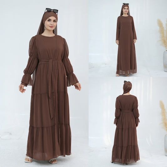 Turkey Encounter Elegant Chiffon Wrinkle Two-piece Dresses