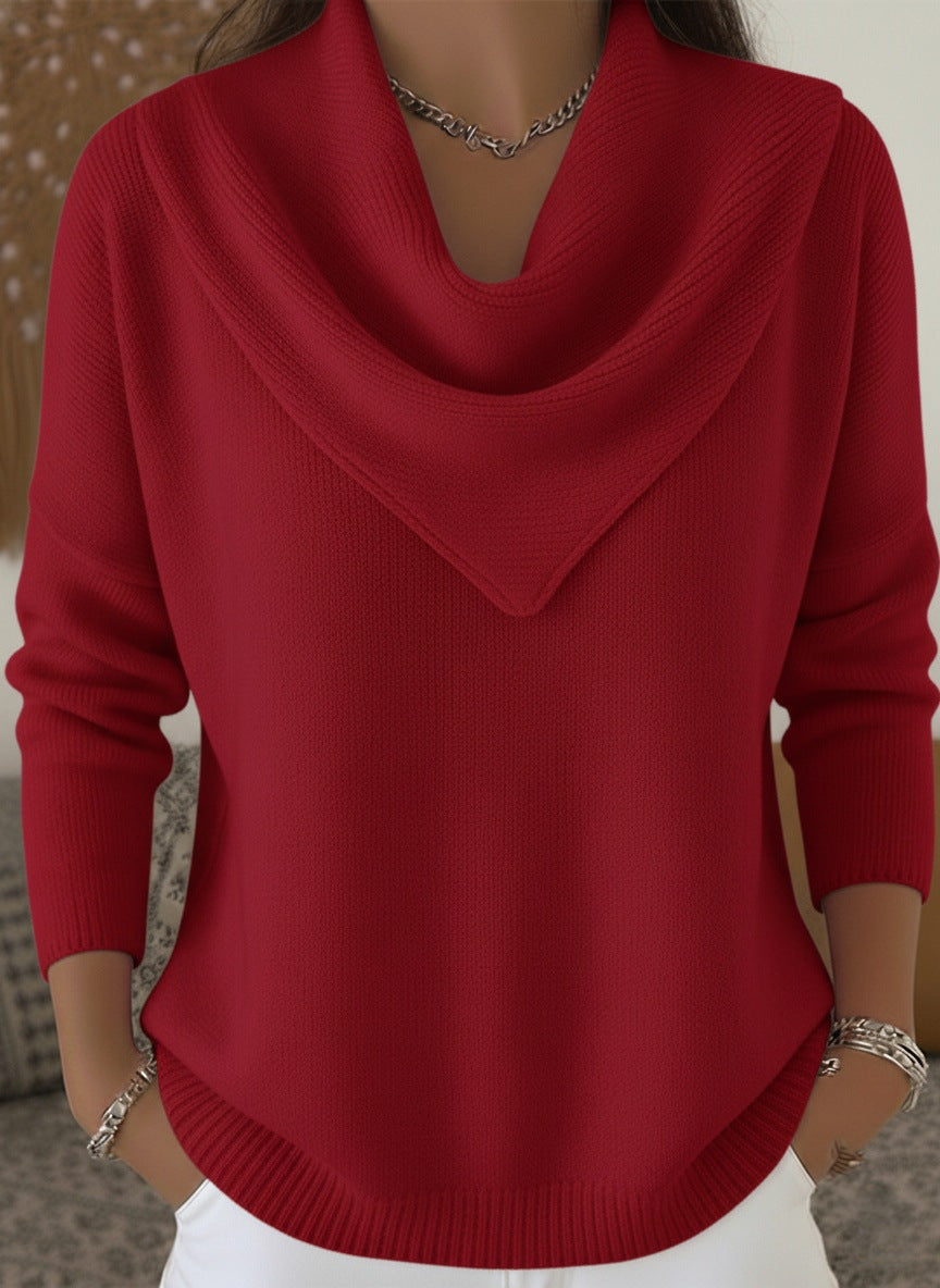 Slouchy Versatile Women's Solid Color Long-sleeved Sweater