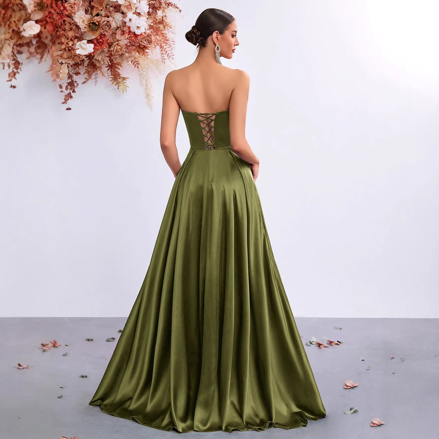 Sexy Tube Elegant Waist Slit High-grade Banquet Tops