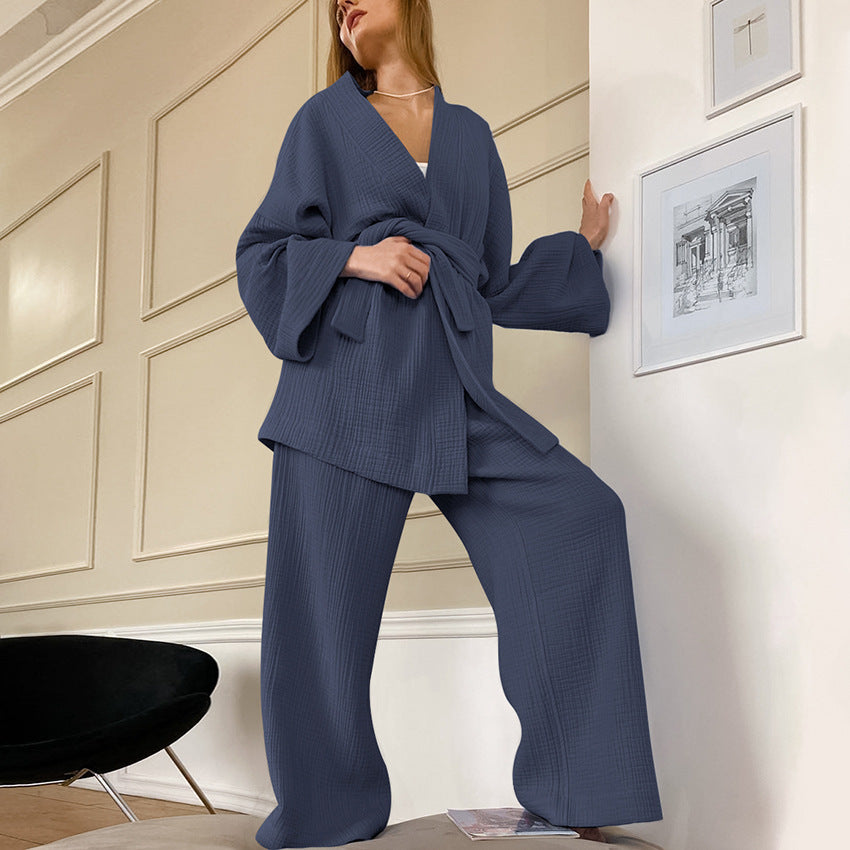 Women's Spring French Style Loose Gauze Shirt Suits
