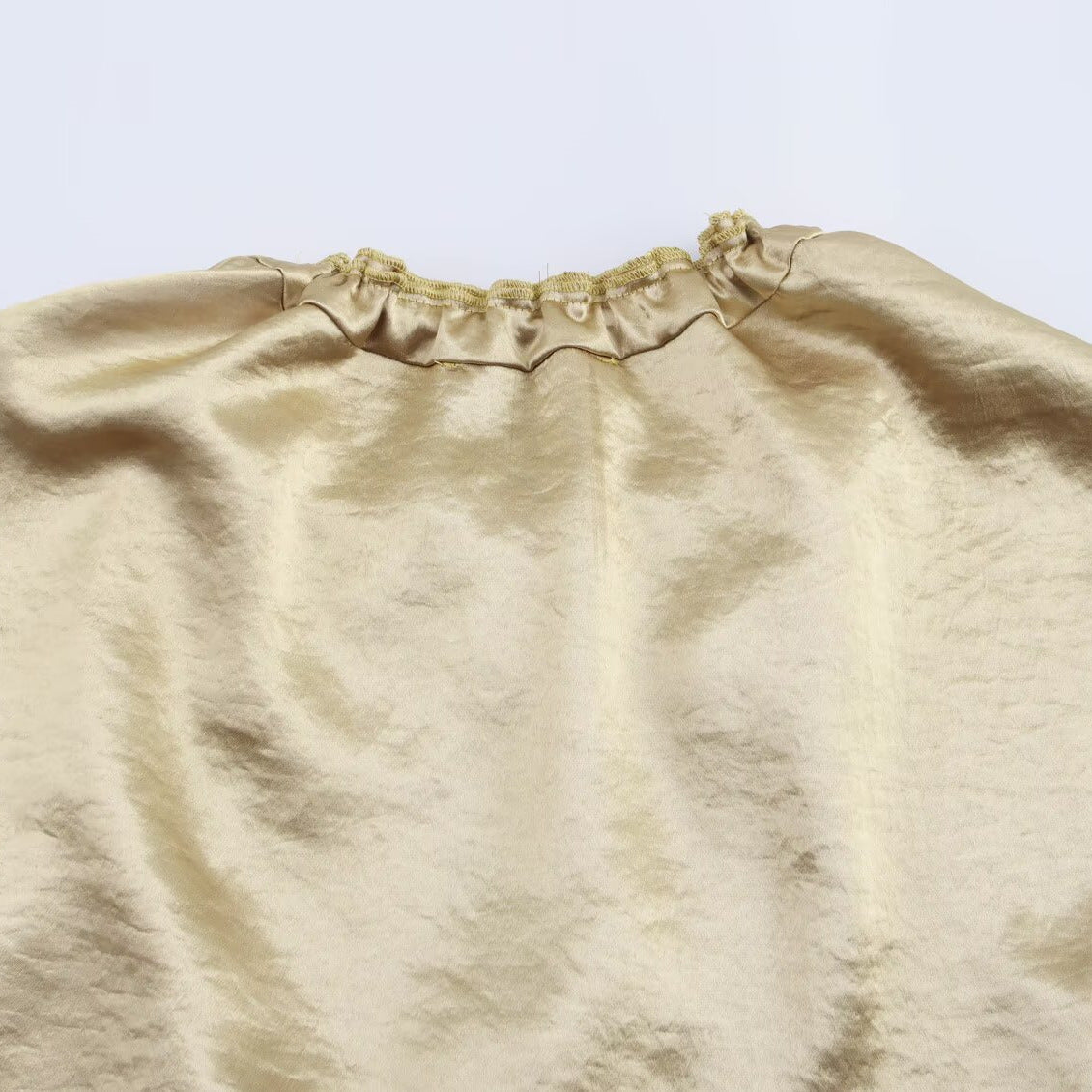Women's Spring Laminated Decoration Silk Satin Texture Blouses