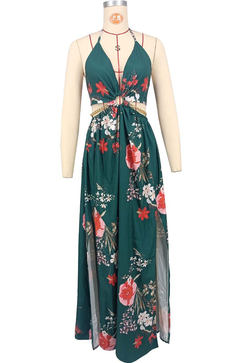 Women's Floral Dress Large Slightly Fat Mid-length Dresses