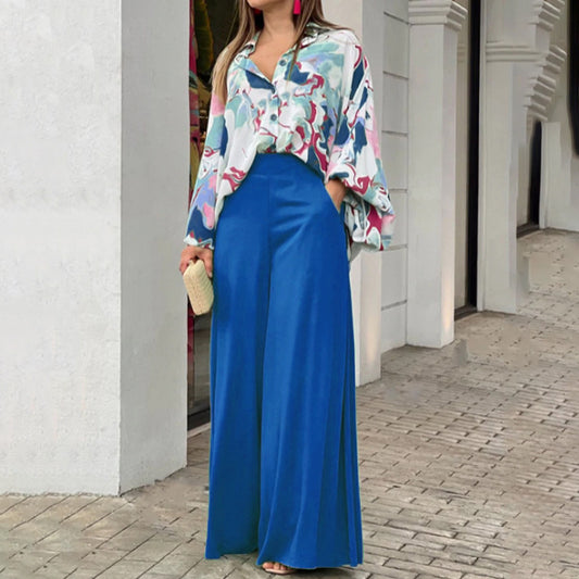 Women's Autumn Print Shirt Elegant Fashion Casual Suits