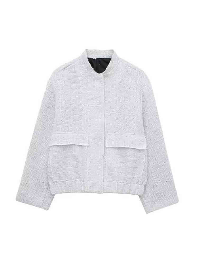 Women's Garden Collar Pockets With Hidden Buttons Coats