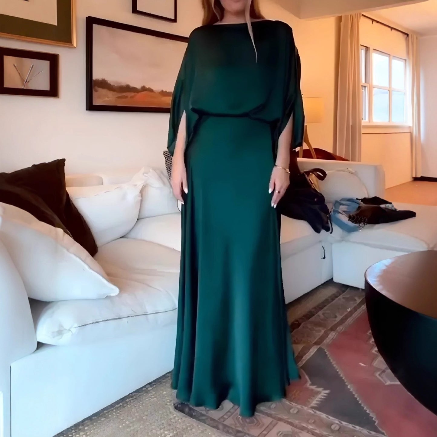 Women's Elegant Sexy Solid Color Satin Fashion Dress