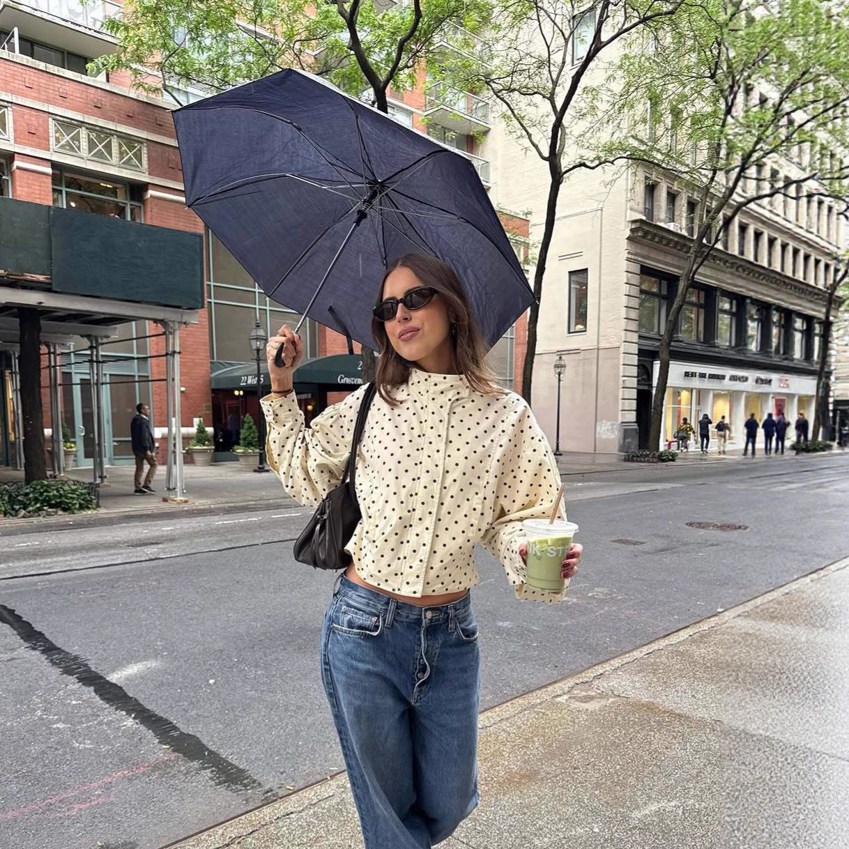 Comfortable Classy Thin Loose With Dots Coats