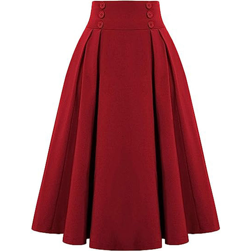 Pocket High Waist Casual A- Line Skirts