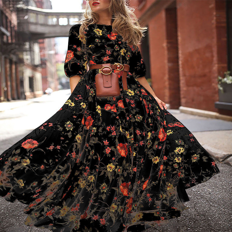Casual New Elegant Bohemian Printed Chiffon Dress