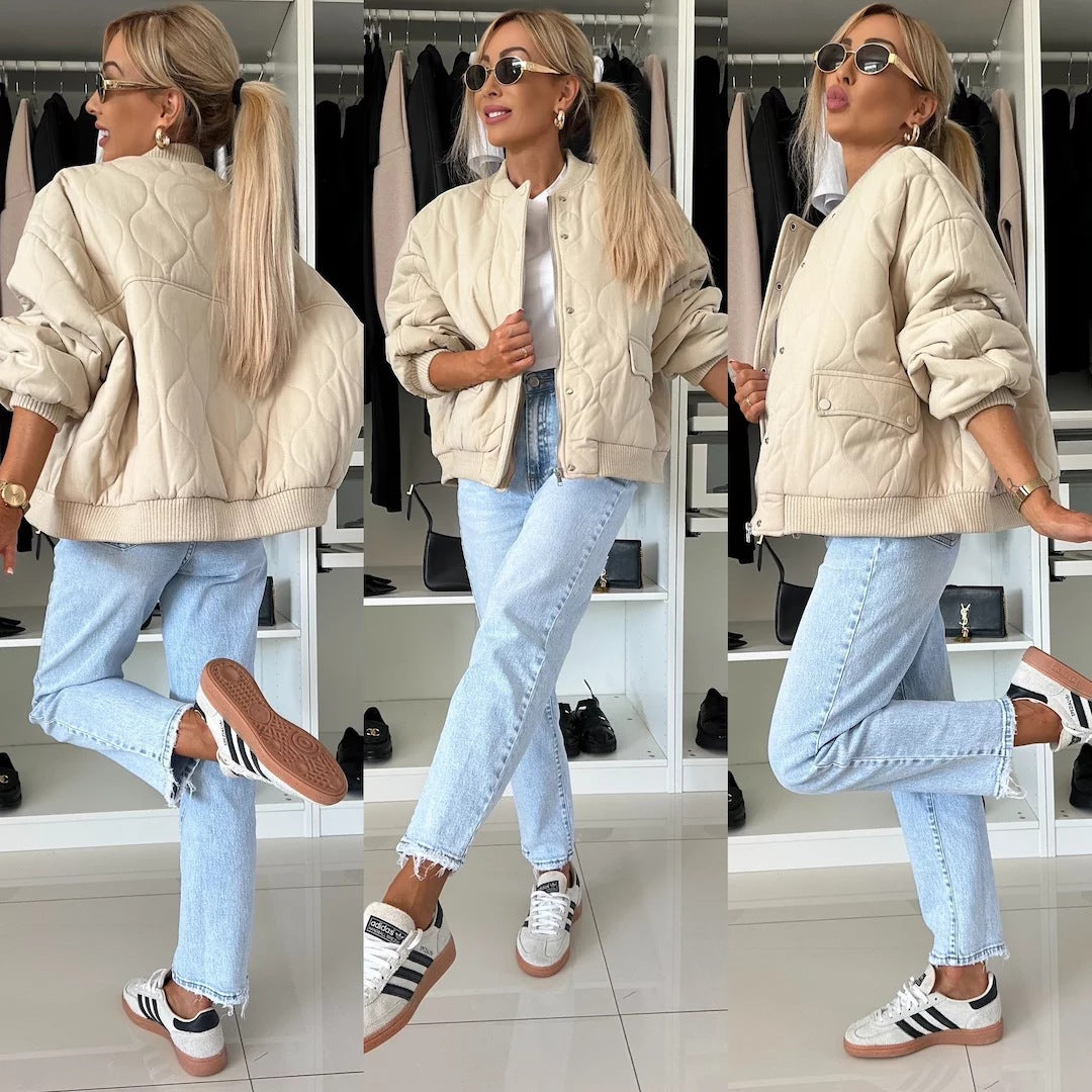 Women's Long Sleeve Casual Button Pure Color Coats