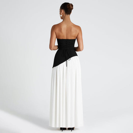 Spring Solid Color Sleeveless Tube Backless Tops