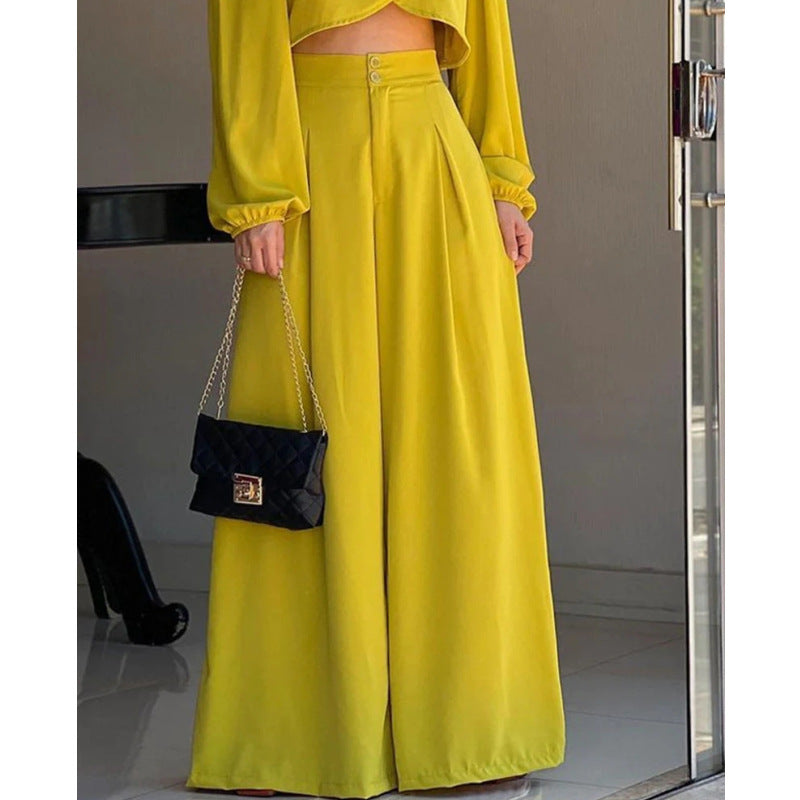 Women's Temperament Commute Irregular High Waist Wide Suits