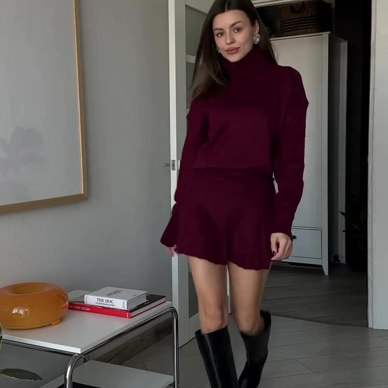 Autumn Solid Color Round Neck Loose Suits