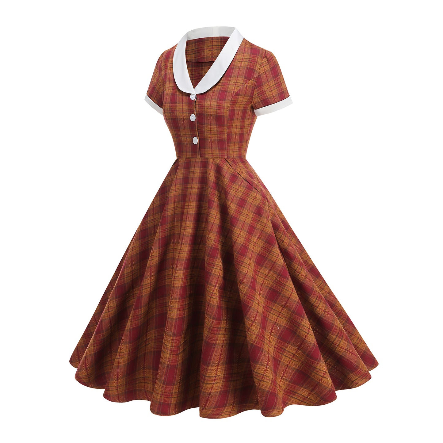 Retro Style Classic British Noble Court Color Effect Collar Dress