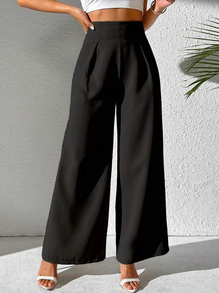 Women's Color High Waist Wide Leg Business Suits