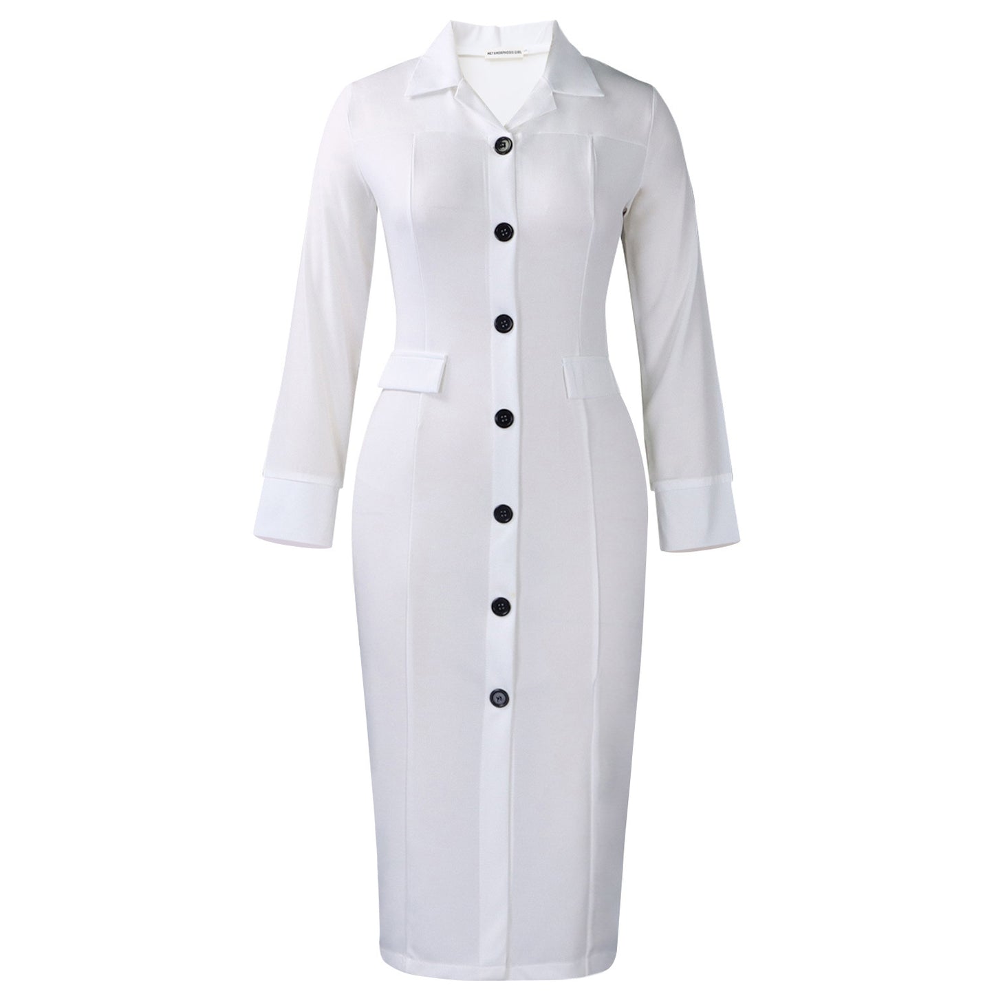 Women's Fashion Business Long Sleeve Collar Stitching Hip Suits