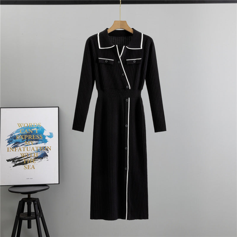 Women's Classic Style High-grade Adult Lady Like Woman Knitted Dress