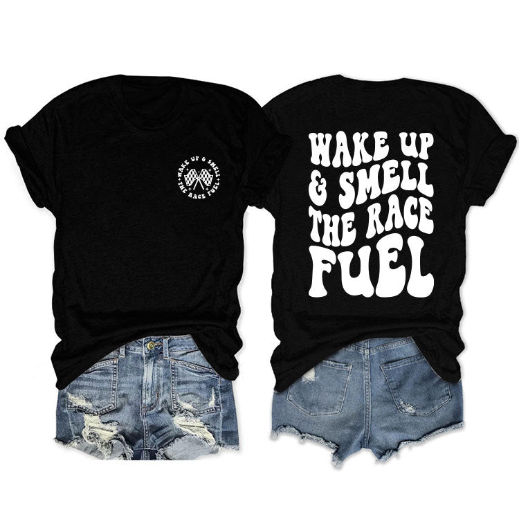 Duplex Printing Round Neck Sleeve Loose Shorts