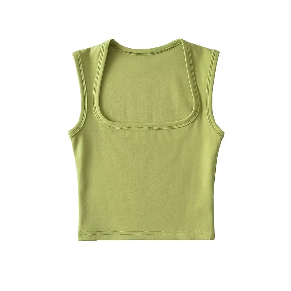 Women's Summer Sexy Deep Square Collar Tight-fitting Tops