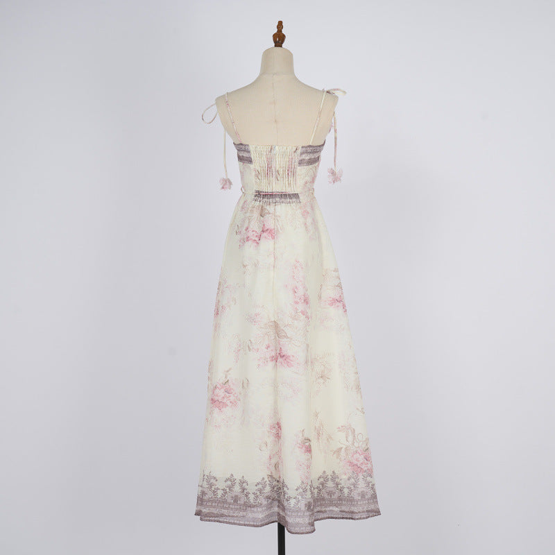 Summer Floral Print Sling Fishbone Fairy Dresses
