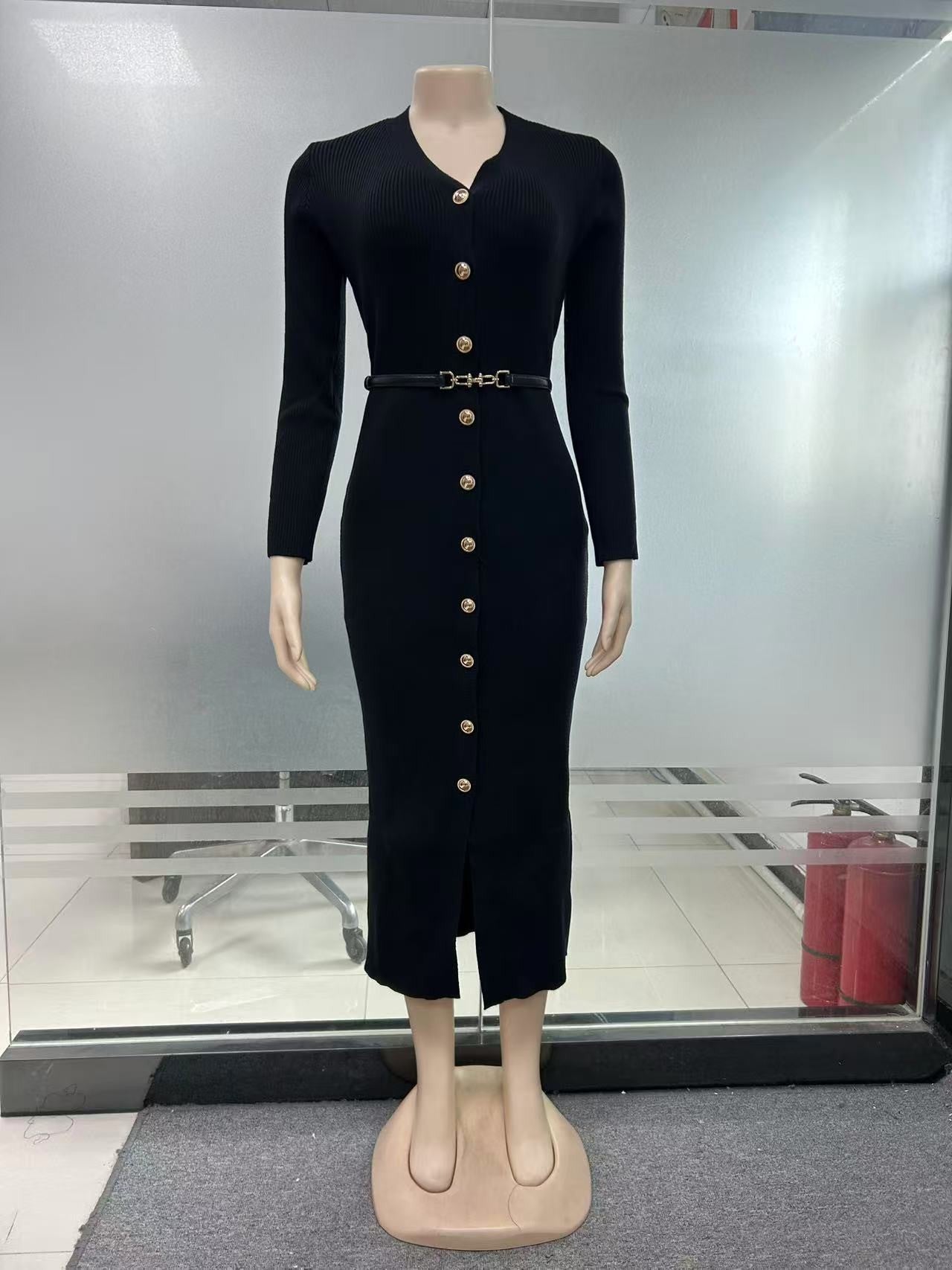 Women's Knitted Dress Russian Early Autumn Single-breasted Sweaters