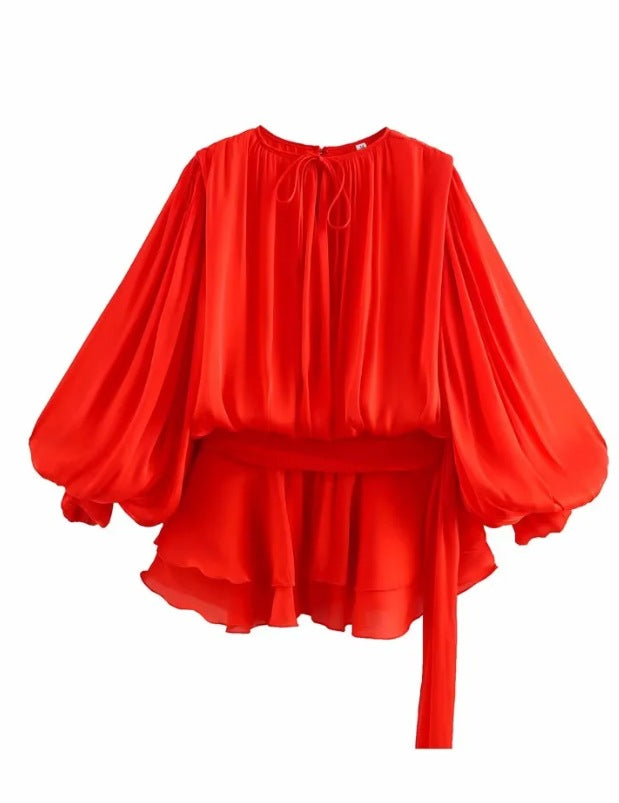 Women's Pure Desire Wind Waist Irregular Hem Dresses
