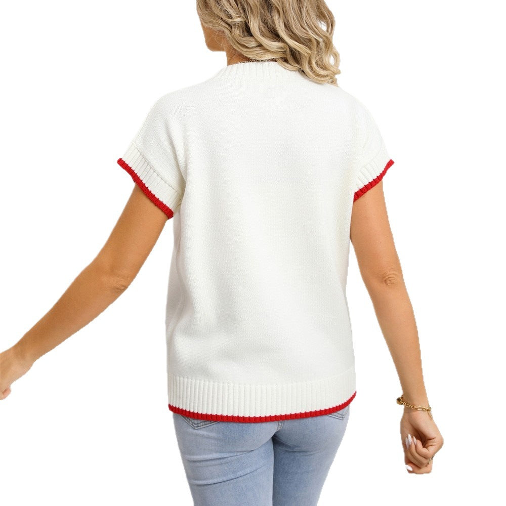 Women's Round Neck Pullover Outerwear Sleeve Love Sweaters
