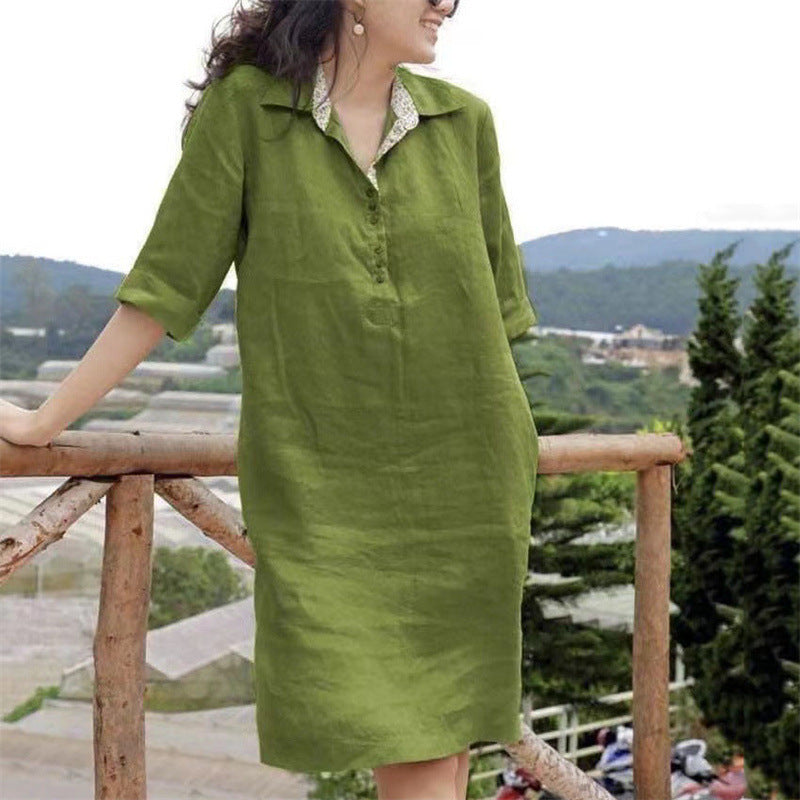 Women's Mom Design Sense Niche Loose Mid-length Dresses
