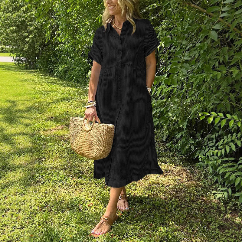 Women's Sleeve Shirt Summer Casual Cotton Linen Skirts