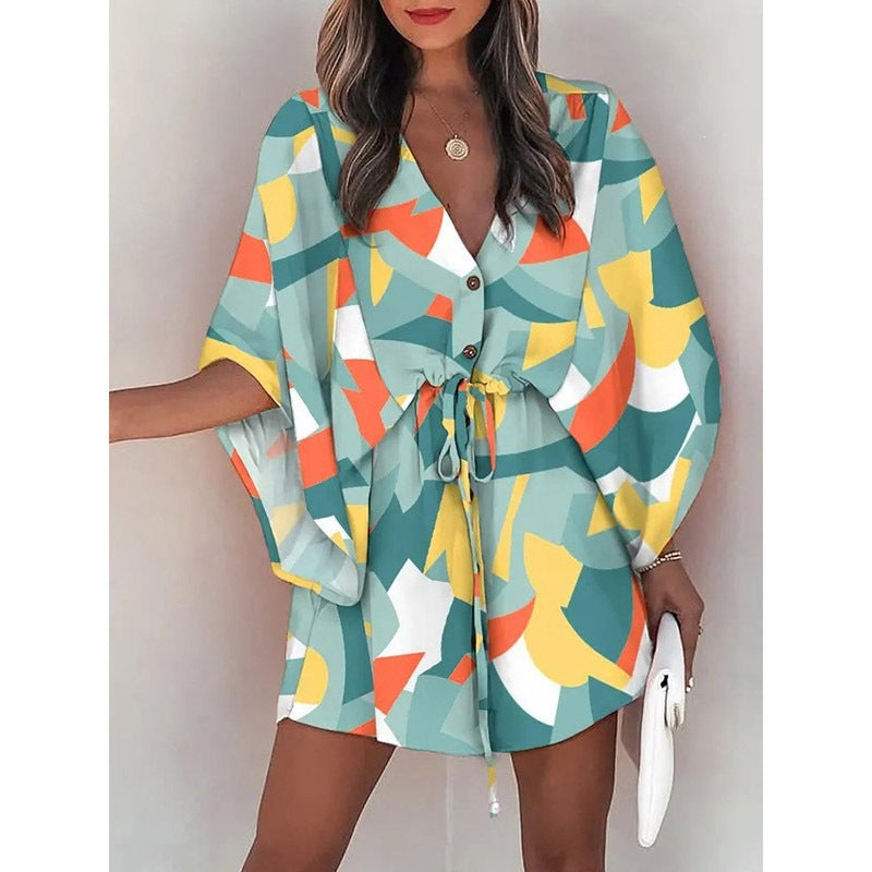 Trendy Women's Beach Summer Printed Patchwork Skirts