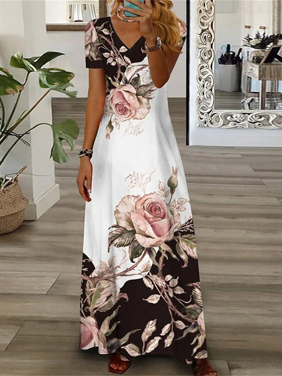 Women's Fashion Positioning Printed Sleeve Dress Dresses