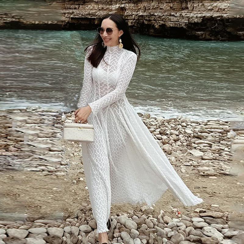 Women's Summer Niche Design Sense Beautiful Lace Slim Dresses