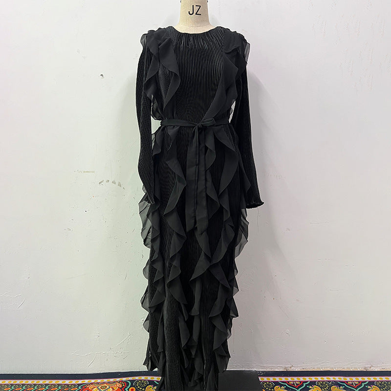 Women's Design Ruffled Pleated Dress Elegant Fashion Dresses