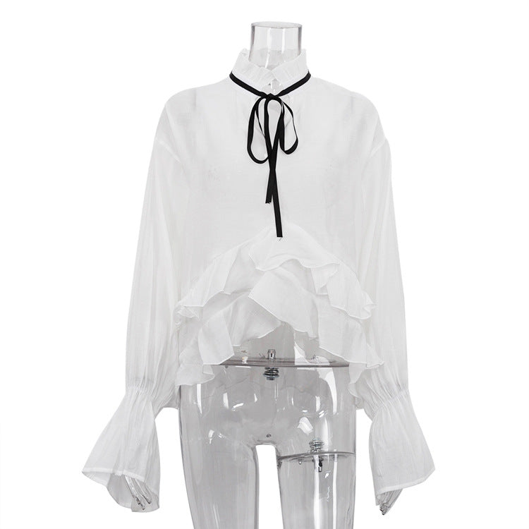 Women's Fashion Sexy Summer Bell Sleeve Design Blouses