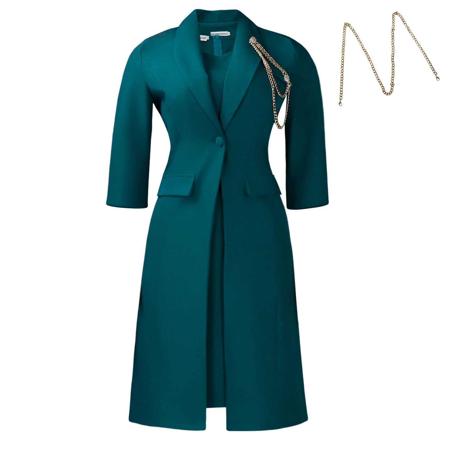 Women's Elegant Stretch Slim Solid Color Suspender Fashion Casual Suit