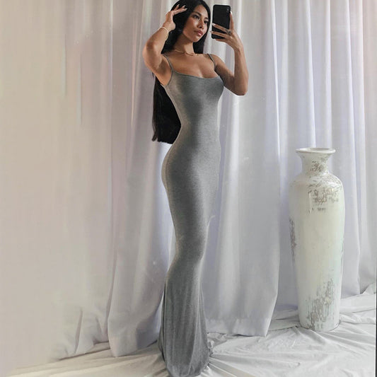 Women's Casual Sleeveless High Waist Slim Fit Dresses