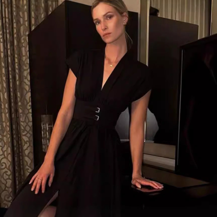 Women's Long Dress Retro Spaghetti Straps Elegant Fashion Dresses