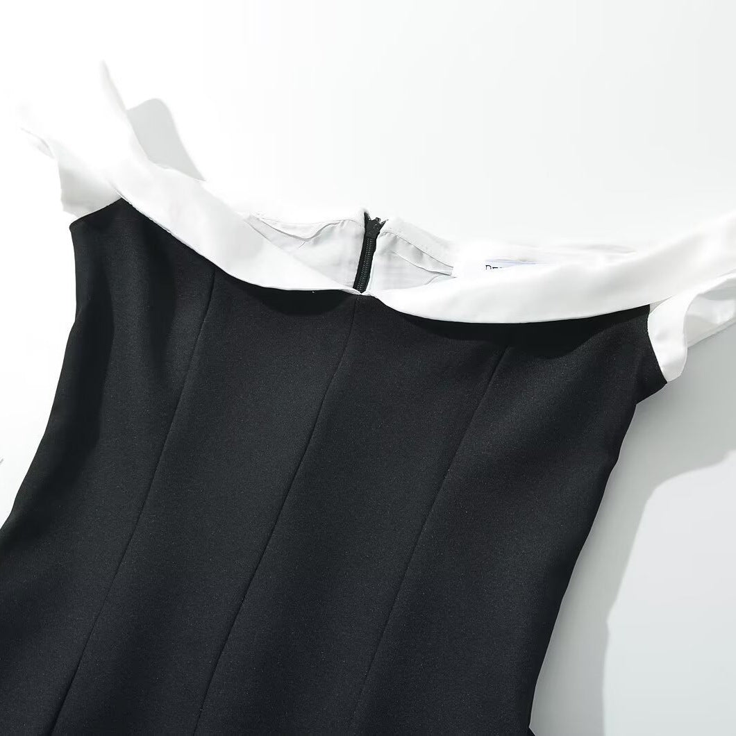 Women's Fashion Sexy Tube Niche Color-matching Dress Dresses